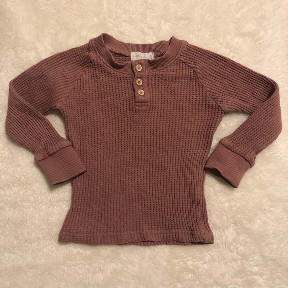 Jamie kay organic cotton waffle mason top- rosette 2YR